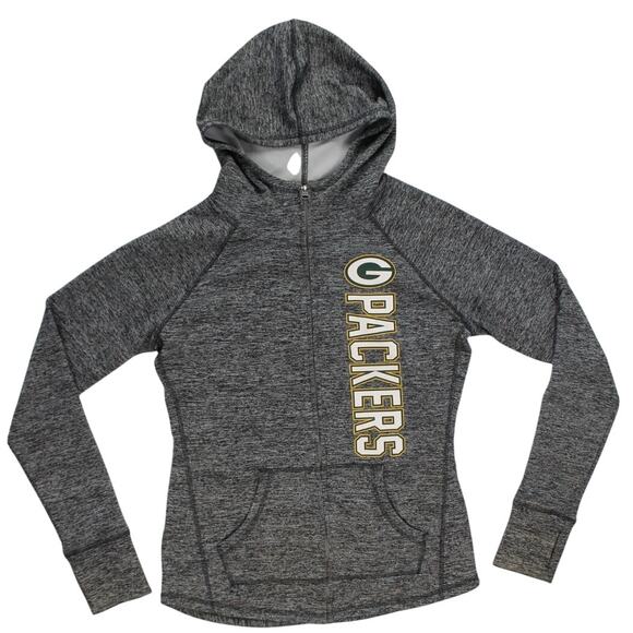 NFL Green Bay Packers Women’s Hoodie Zip Up Sweatshirt Gray Team Apparel Small - Picture 1 of 9